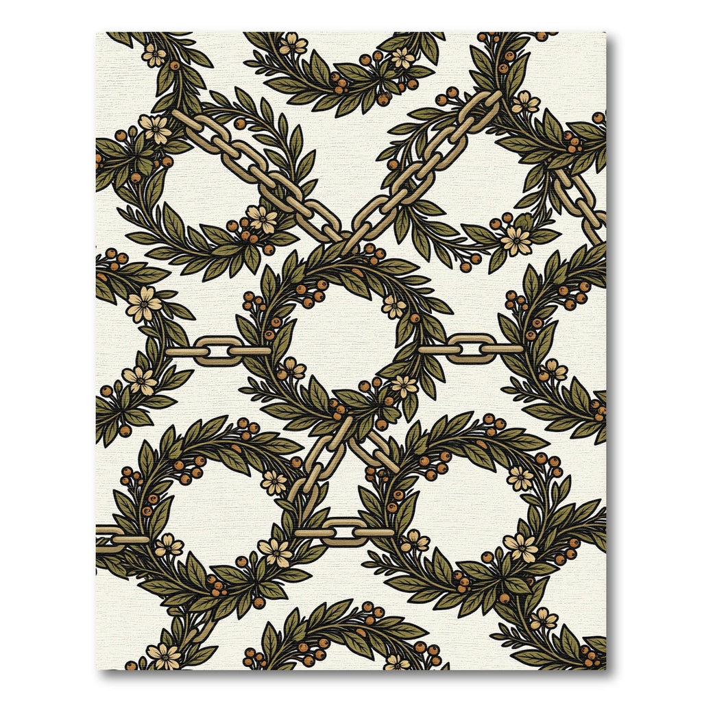 Botanical Chain Link Laurel Wreath Rug