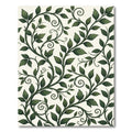 Lush Green Botanical Scrolling Vine Rug
