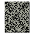 Gray Black Animal Spots Medallion Rug