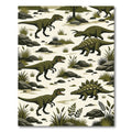 Green Prehistoric Dinosaur Wilderness Illustration Rug