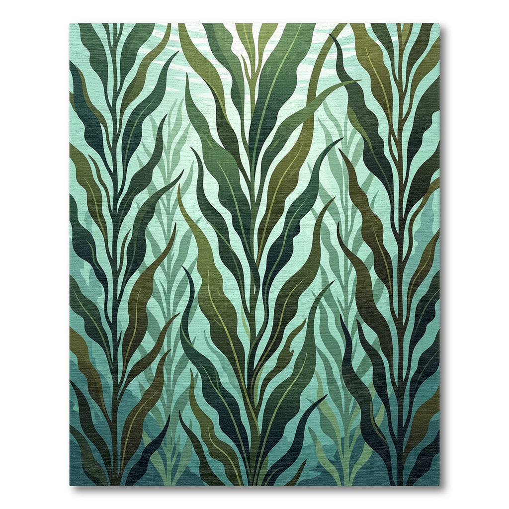 Lush Green Kelp Forest Underwater Rug