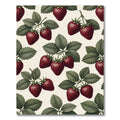 Botanical Strawberry Vines with Green Leaves Rug