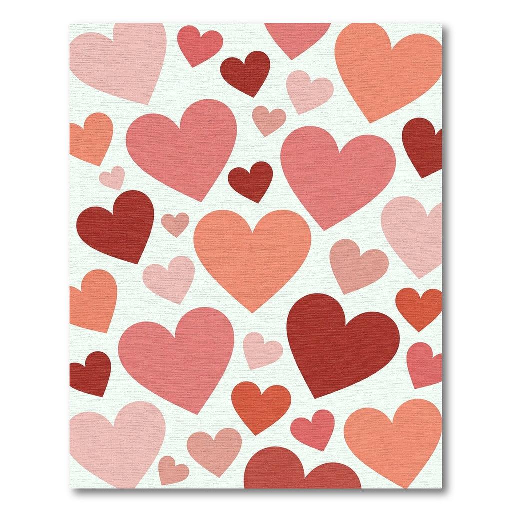 Romantic Pastel Hearts Scattered Art Rug