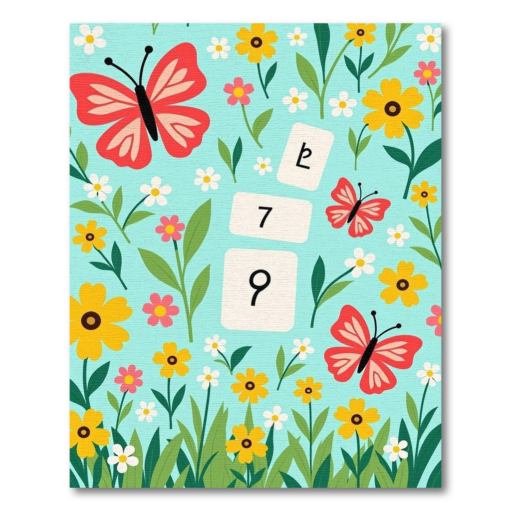 Playful Red Butterflies Whimsical Floral Garden Rug