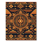 Geometric Solar Radiance Amber Sun Rug