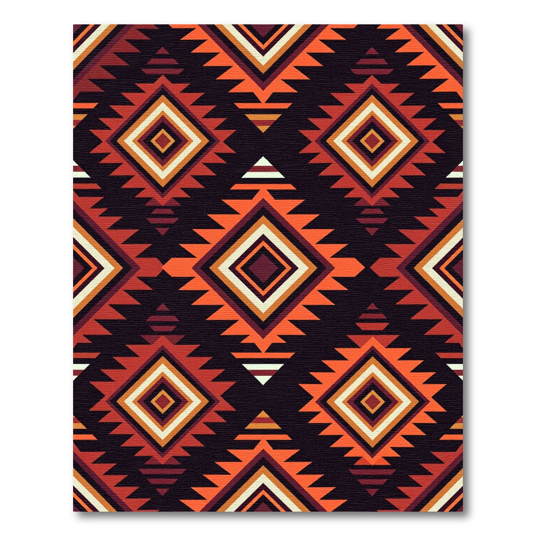 Geometric Sunset Diamond Earth Tone Tapestry Rug