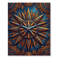 Golden Astral Compass Celestial Area Rug