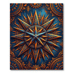 Golden Astral Compass Celestial Area Rug