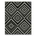 Black Cream Diamond Geometric Pattern Rug