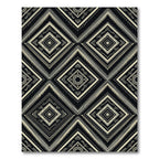 Black Cream Diamond Geometric Pattern Rug
