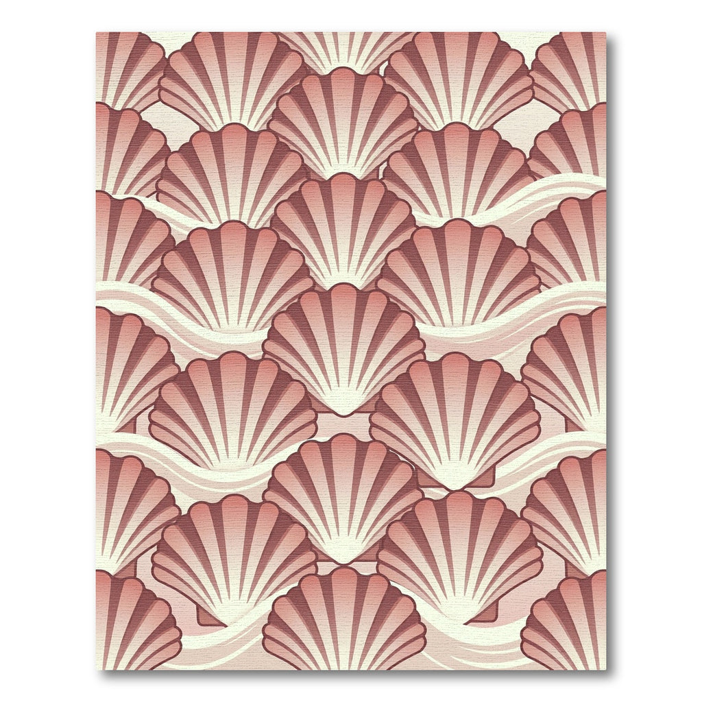 Blush Shell Scallop Art Deco Wave Rug