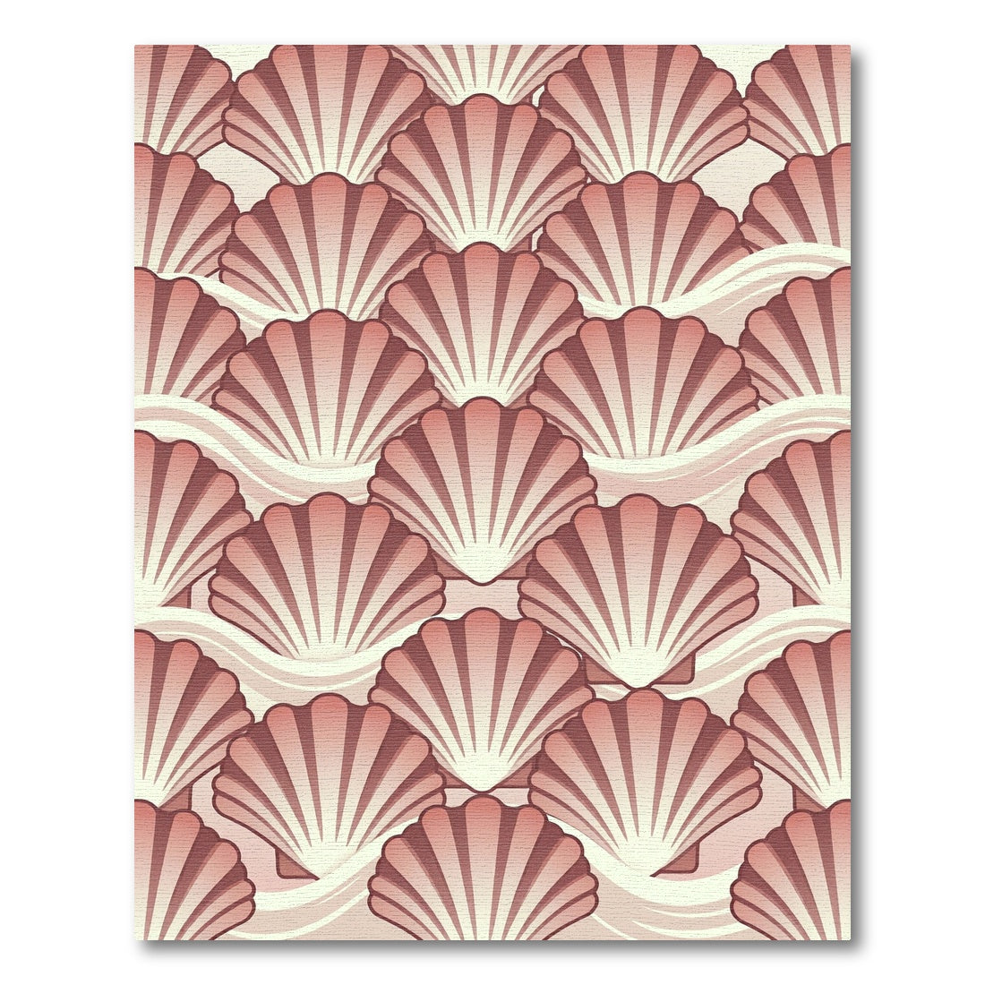 Blush Shell Scallop Art Deco Wave Rug