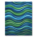 Vibrant Blue and Green Wavy Lines Rug