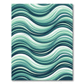 Fluid Teal Wavy Ocean Abstract Rug
