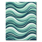 Fluid Teal Wavy Ocean Abstract Rug