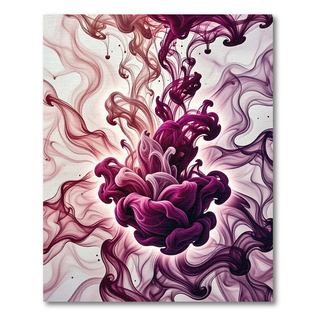 Vibrant Plum Ink Abstract Swirl Rug