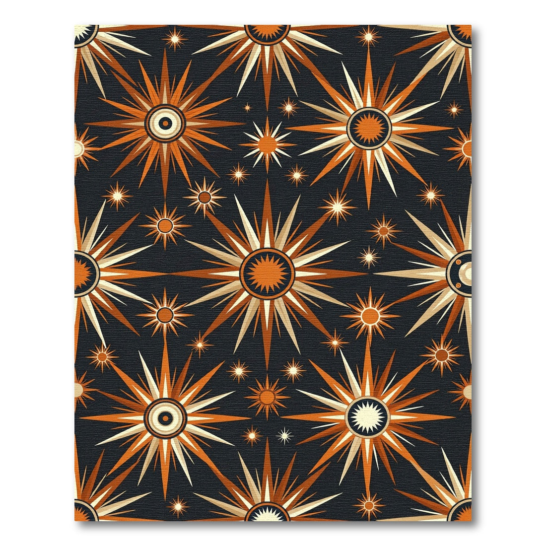 Celestial Golden Starry Night Art Rug
