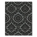 Regal Black Damask Crown Ornament Rug