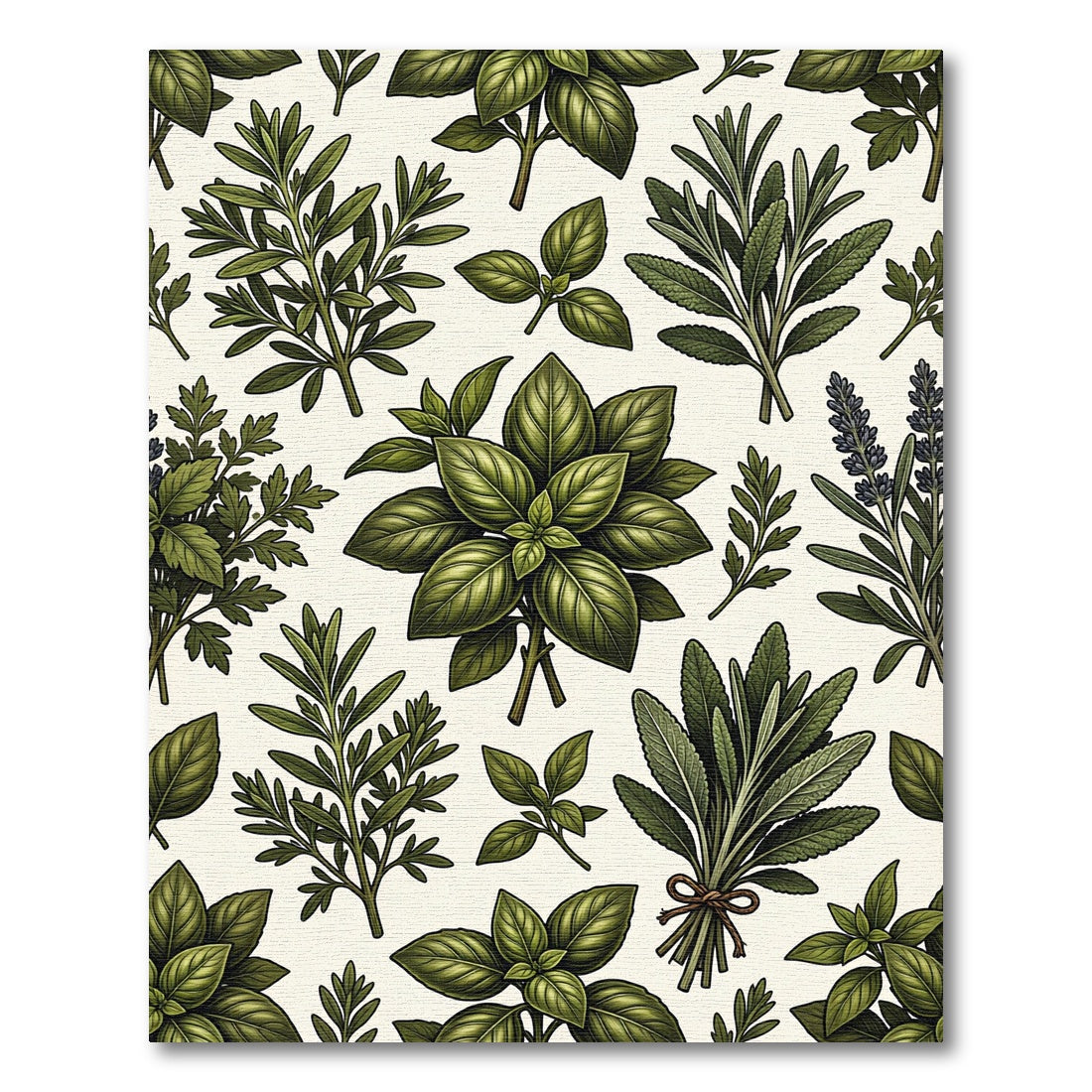 Green Herbal Bouquet Foliage Rug