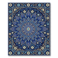 Deep Blue Floral Medallion Mandalas Rug