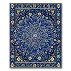 Deep Blue Floral Medallion Mandalas Rug