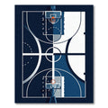 Minimalist Blue Abstract Basketball Court Rug