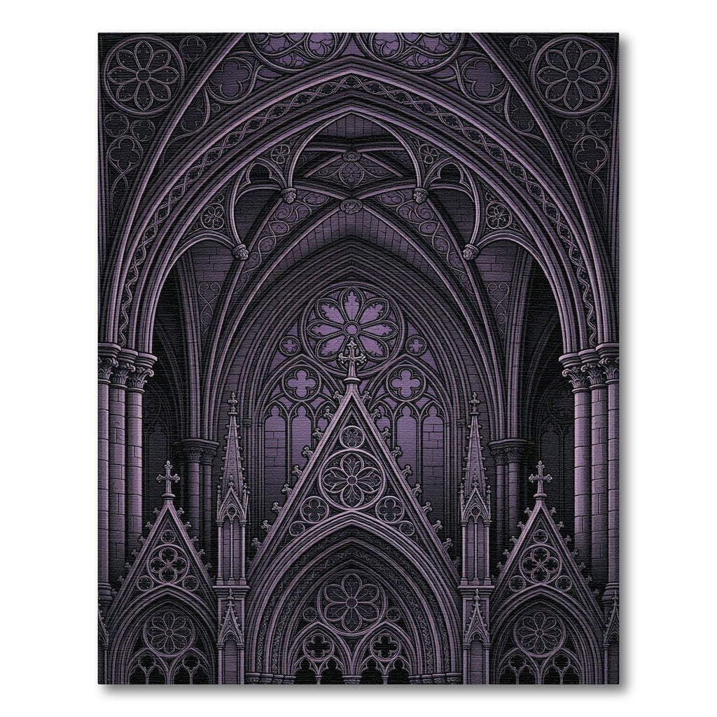 Gothic Cathedral Arch Violet Rug