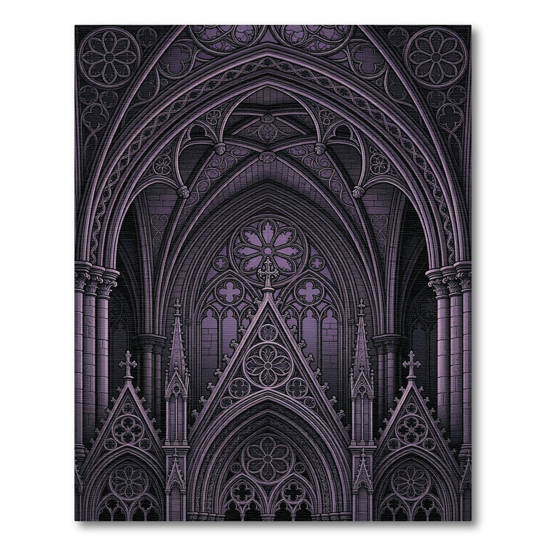 Gothic Cathedral Arch Violet Rug