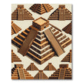 Isometric Mayan Step Pyramid Earthy Tile Rug