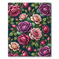Lush Romantic Rose Garden Bouquet Rug