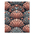 Salmon And Gray Heart Shells Rug