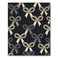 Elegant Cream Bows on Charcoal Background Rug