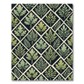 Sage Green Botanical Diamond Lattice Rug