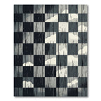 Monochromatic Sky Cloud Checkered Abstract Art Rug