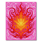 Vibrant Pink Fire Swirl Rug
