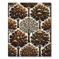 Rich Brown Autumnal Tree Collage Rug