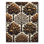 Rich Brown Autumnal Tree Collage Rug