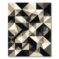 Monochrome Geometric Abstract Angular Art Rug