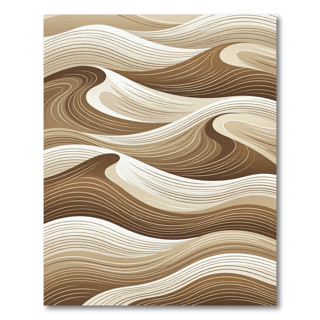 Earthy Tan Abstract Swirl Rug