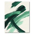 Modern Emerald Green Abstract Brushstroke Rug