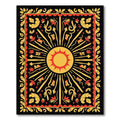Radiant Sun Crimson Floral Border Rug