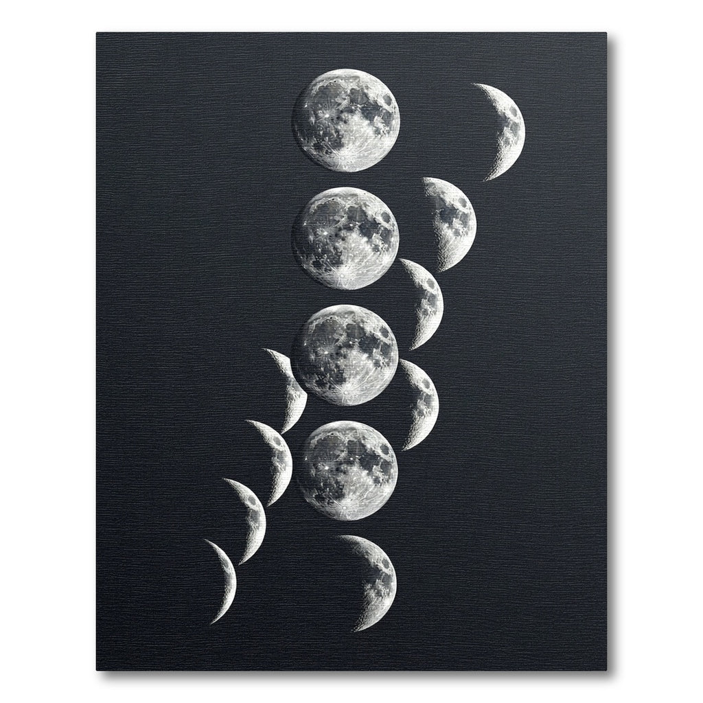 Ethereal Monochrome Lunar Phase Celestial Rug