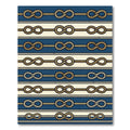Navy Nautical Rope Infinity Knot Stripe Rug