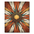 Radiant Sunburst Golden Boho Earth Tone Rug