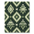 Green Boho Diamond Tree Geometric Rug