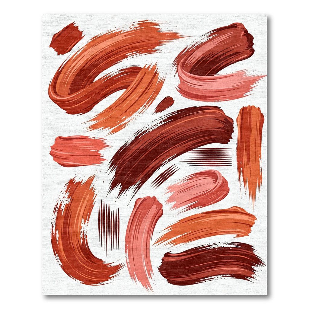 Earthy Terracotta Abstract Brush Stroke Rug