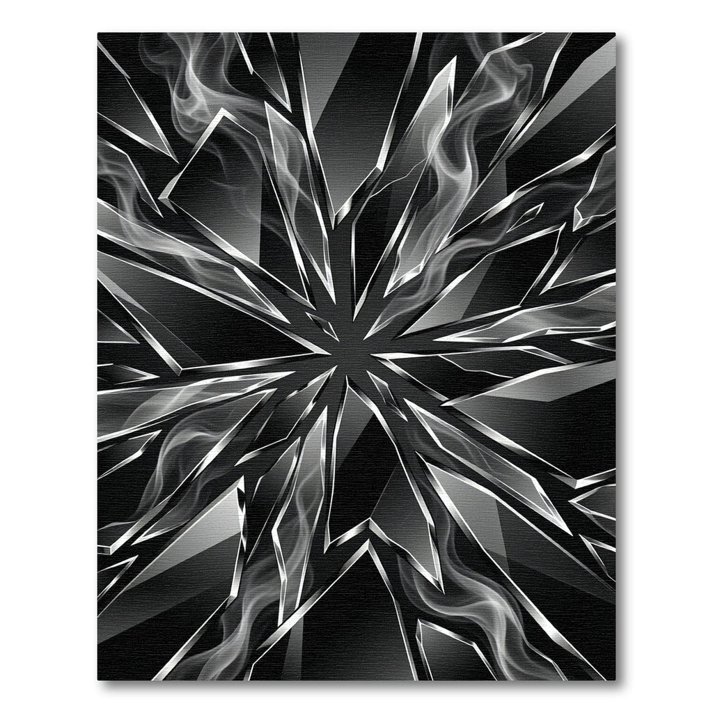 Sharp Black Smoke Broken Glass Rug