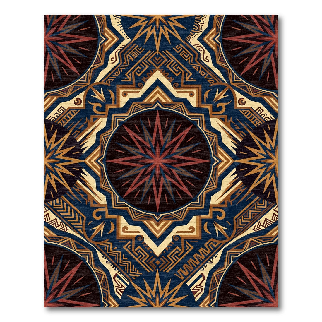 Midnight Sun Celestial Geometric Medallion Rug