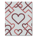 Modern Pink Heart Link Geometric Rug
