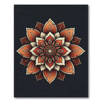 Vintage Terracotta Floral Mandala Rug